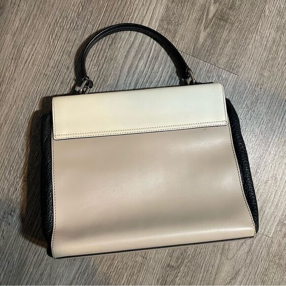 KATE SPADE Magnolia Park Large Laurel Satchel Black Tan Color Block Crossbody - Picture 14 of 15